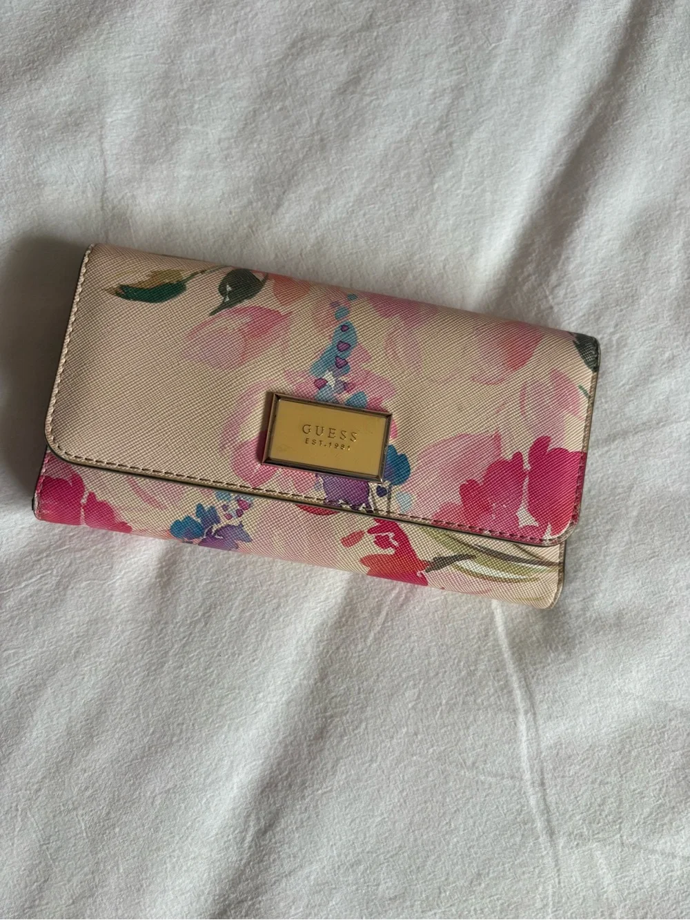 GUESS Floral Pink Cream Women's Wallet